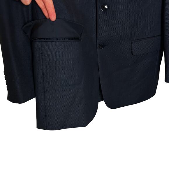Donald J. Trump Navy Blue Blazer Mens Wool Silk Blend 40R Mens President of US - Picture 5 of 11
